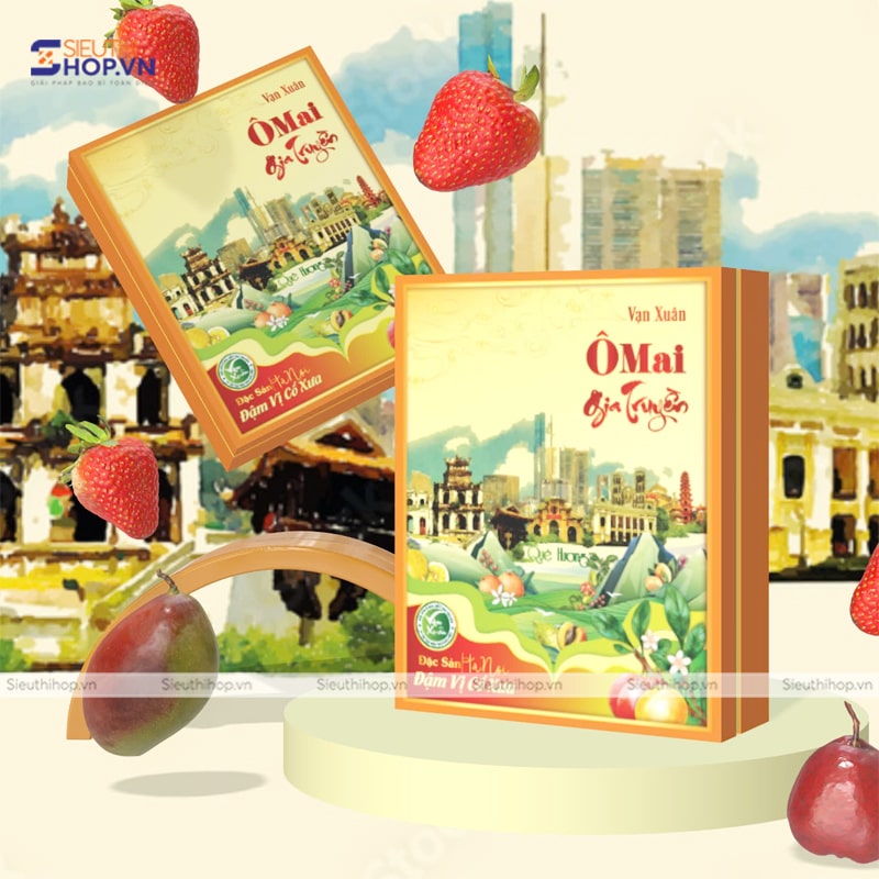 Thiết kế bộ bao bì hộp đựng Ô MAI VẠN XUÂN